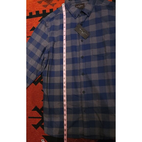 Black Brown 1826 Men's XL Blue & Gray Plaid Button-Down Shirt - Picture 11 of 13